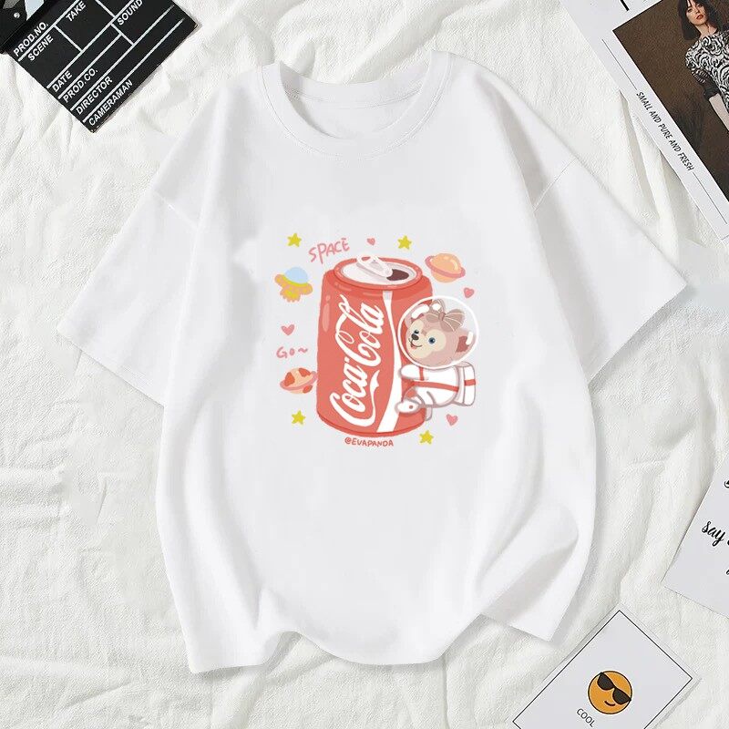 💟 Cosco เสื้อยืดผู้หญิงสาวลายการ์ตูนน่ารัก#8865