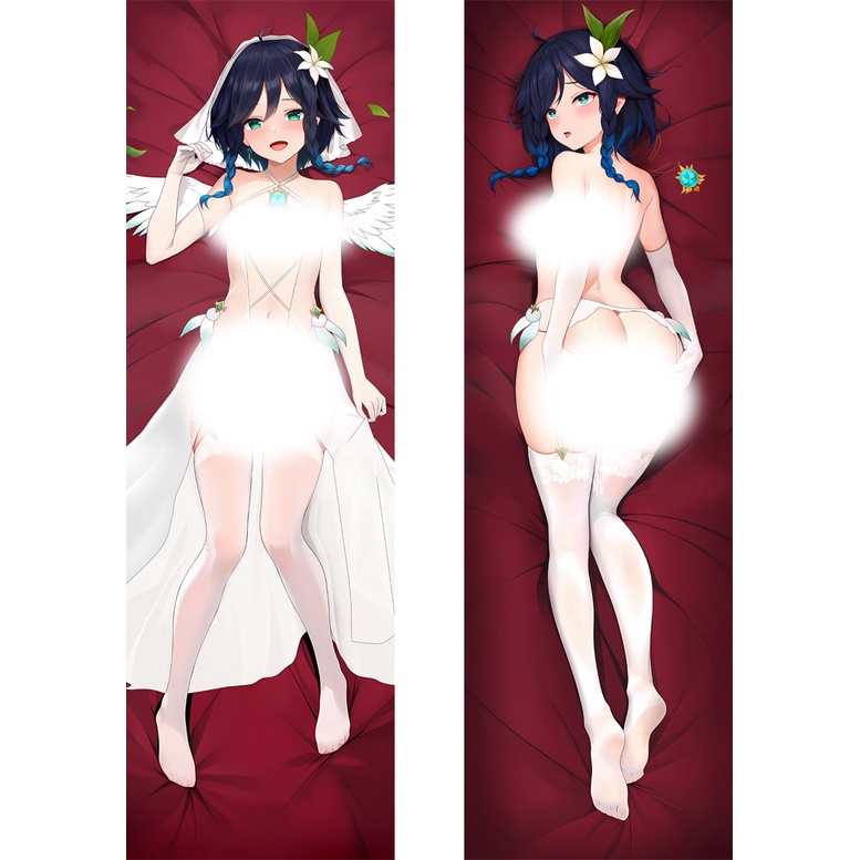 Genshin Impact Venti ปลอกหมอน Dakimakura พีชผิว 2Way Janainese การ์ตูนหมอน