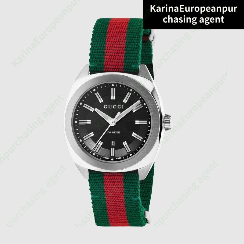 GUCCI GG2570 BLACK DIAL GREEN RED/BLUE RED NYLON 41MM WATCH (BRAND NEW IN BOX)
