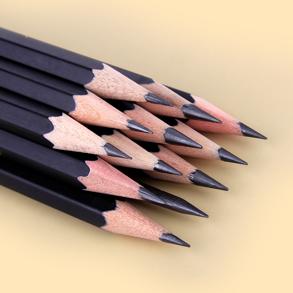 Ossayi ชุดดินสอถ่านชาร์โคล สีดํา 12 ชิ้น สําหรับวาดภาพ ร่างภาพ แรเงา การเบลนด์ การเขียน แกนกราไฟท์ 4 มม. สําหรับนักเรียน ผู้เริ่มต้น และศิลปิน - รูปที่ 5