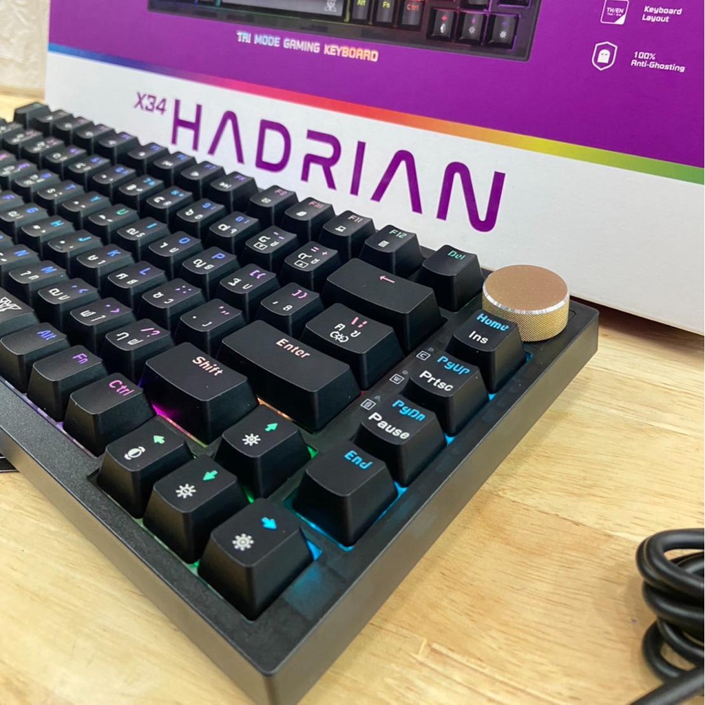 nubwo x34 hadrian mechanical hot swap 82ปุ่ม เชื่อมต่อได้ -แบบ บลูทูธ / ไร้สาย 2.4G