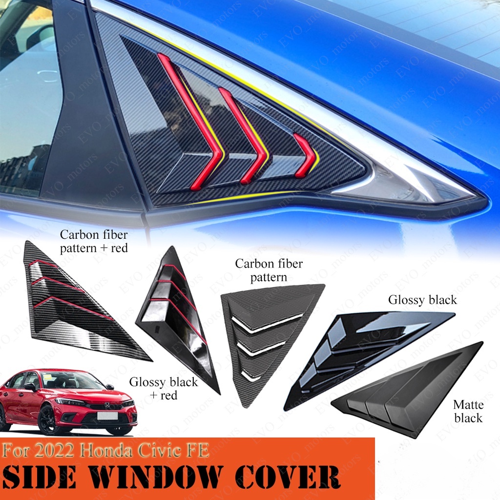 2022-2024 ฝาครอบหน้าต่าง คาร์บอนไฟเบอร์ ทรงสามเหลี่ยม สําหรับ Honda Civic FE 11th Civic