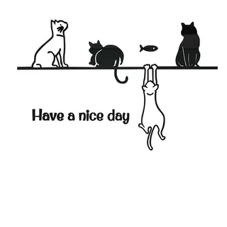 สติ๊กเกอร์อะคริลิค 3D แมว have a nice day