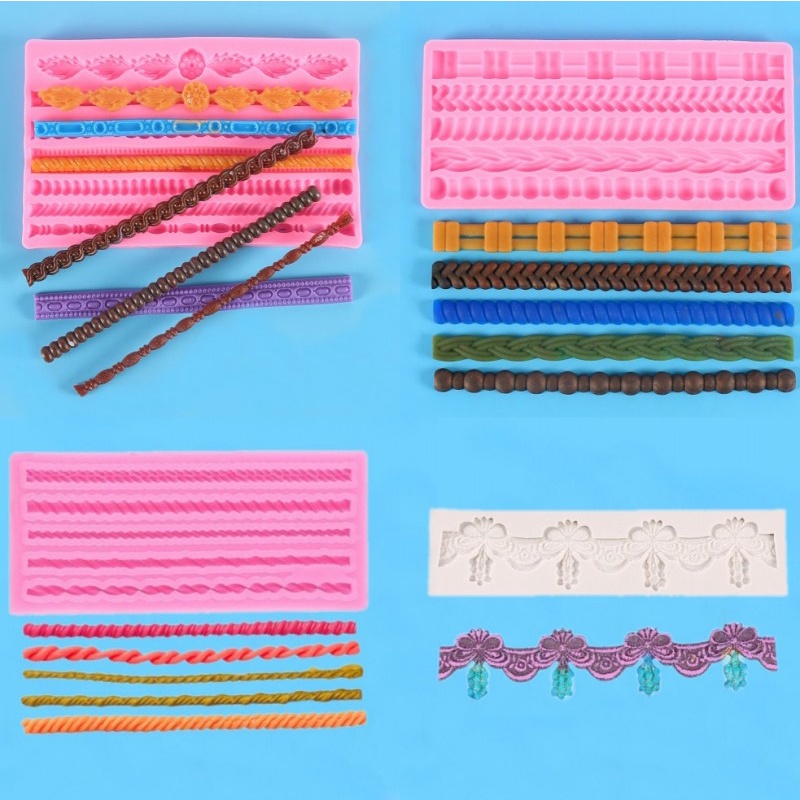 แม่พิมพ์ซิลิโคน รูปใบไม้ สําหรับตกแต่งขอบเค้ก ช็อคโกแลต ฟองดองท์ DIY -100