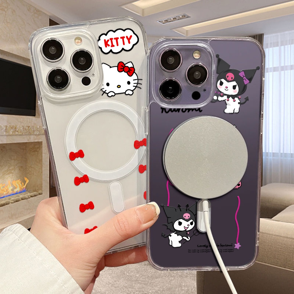 เคสโทรศัพท์มือถือ แม่เหล็ก กันกระแทก ลายเฮลโลคิตตี้ คูโรมิ เมโลดี้ พอคโค BAPE JDI 015 สไปเดอร์แมน มาซิโอ้ สําหรับ Iphone 15 14 11 13 12 X XS Pro Max Xr Mini Xr 7 8 Plus