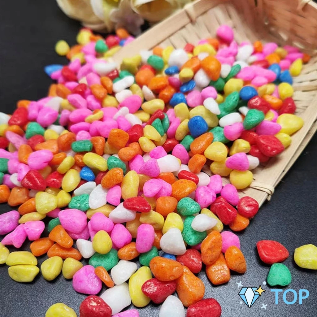 หินใส่ตู้ปลา สี หินโรยหน้าดิน ตกแต่งกระถางต้นไม้ ขนาดเล็ก สี 100g ต่อแพ็ค Colorful Stones thumbnail 8