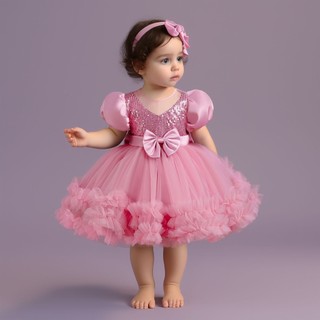 NNJXD Newborn Baby Girls Baptism 1st Birthday Princess Wedding Dress Party Tutu Gown