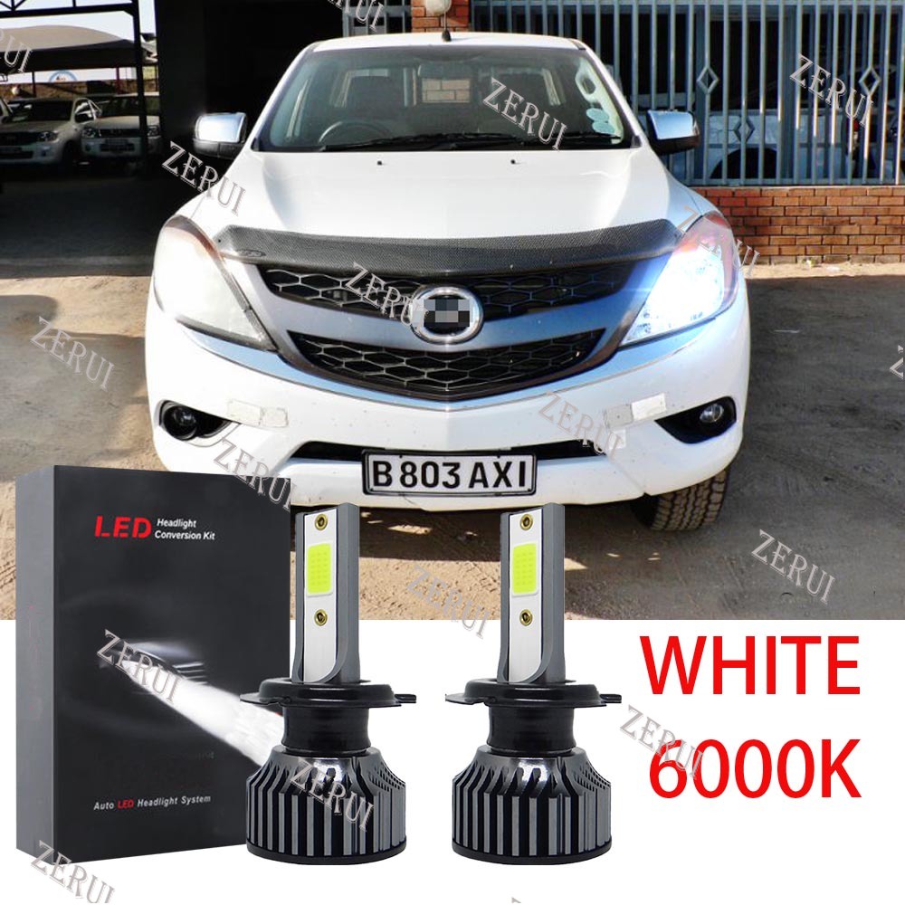 Zr หลอดไฟหน้ารถยนต์ LED ฮาโลเจน 6000K แบบเปลี่ยน สําหรับ Mazda BT50 Mk2 2012 2013-2020 2 ชิ้น