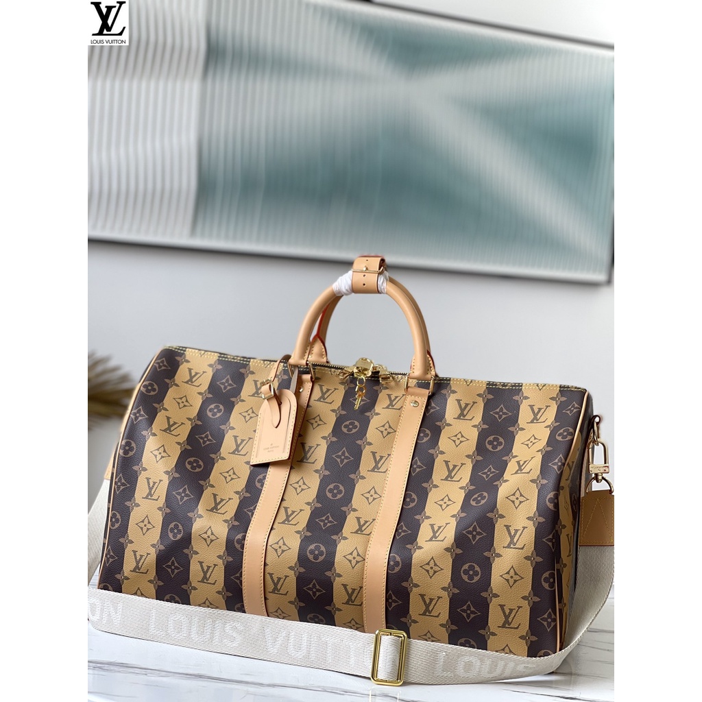 หลุยส์วิตตอง Louis Vuitton กระเป๋า lv หนึ่งร้อย 💰 m40567 keepall ลายเหลือง (สายสะพาย) เป็นกระเป๋าแฟชั่น ybdm