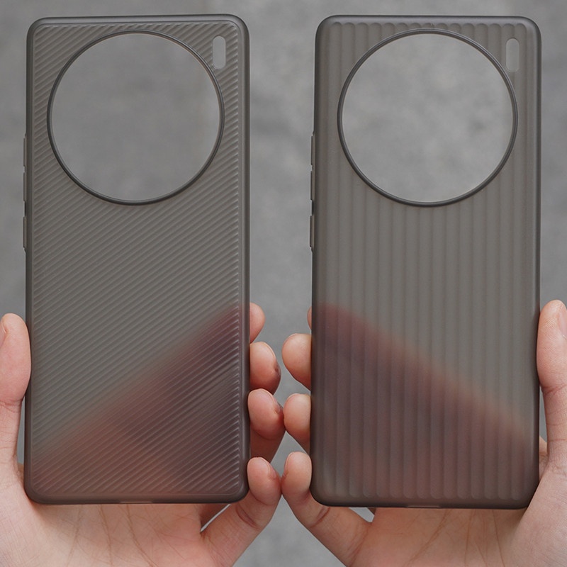 สําหรับ Vivo X100/X100 Pro/X100 Ultra/X200 Pro Ultra Slim 0.51MM Matte ไม่สม่ําเสมอฝาครอบลูกฟูก Clear Hard PP Stripe กลับกรณี