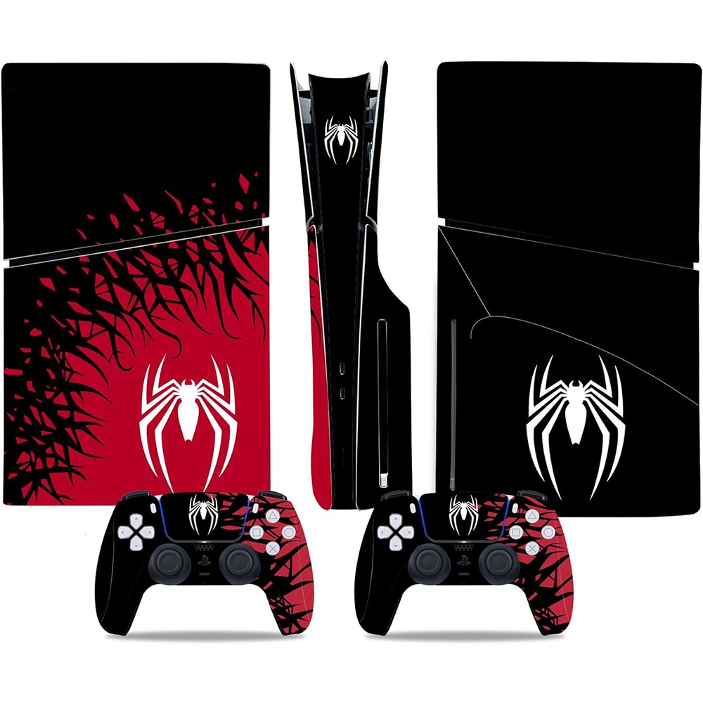 สติกเกอร์ติดคอนโซล และคอนโทรลเลอร์ PS5 สําหรับ PS5 Slim Disk Edition and Digital Edition Spider