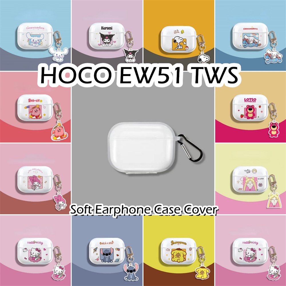 พร้อมส่ง! นําไปใช้กับ HOCO EW51 TWS เคส Case เคสหูฟัง รูปแบบการ์ตูนโปร่งใส ซิลิโคนนุ่ม เคส เคสหูฟัง