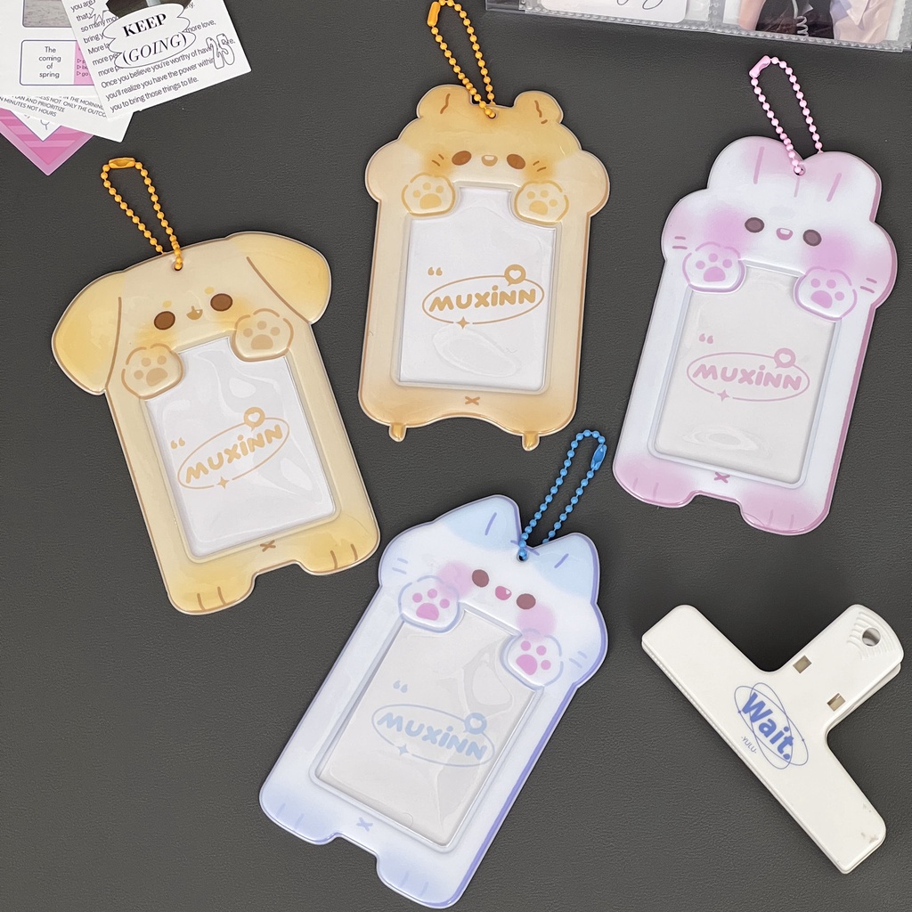 ซองใส่บัตร PVC ลายการ์ตูนสัตว์ ไอดอล ขนาดเล็ก 3 นิ้ว สําหรับแขวนบัตรอาหาร บัตรรถบัส