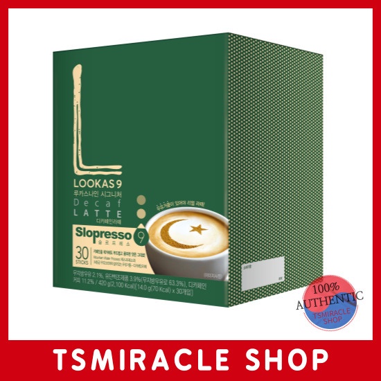 Lookas9 Signature Decaf Coffee Latte 30T decaffeinated coffee mix stick café