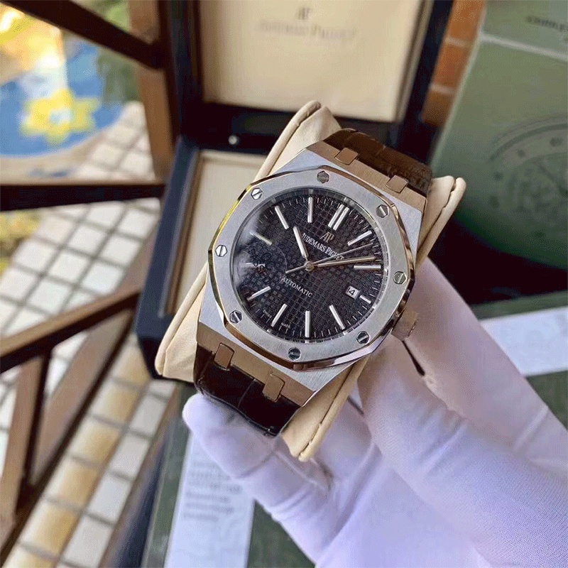 AP_Men คุณภาพสูง⌚ สายเหล็กนาฬิกาคู่ผู้หญิงหรูหรายางแบรนด์แฟชั่นธุรกิจนาฬิกาควอทซ์ Jam tangan lelaki Perempuan Wanita