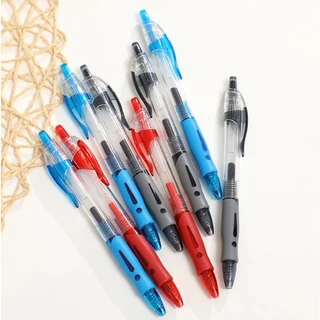 S0122 ปากกา หมึกเจล แบบกด มี3สี เขียนลื่น จับถนัดมือ มาใหม่ ด้ามใส มีกริป ปากกาลูกลื่น