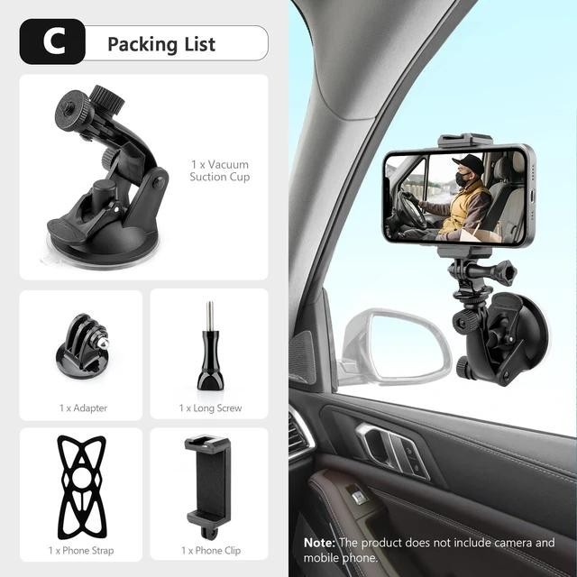 Vamson อุปกรณ์เสริม เมาท์ขาตั้งกล้องแอคชั่น ติดกระจกรถยนต์ สําหรับ Insta360 X3 Go Pro Hero 11 10 9