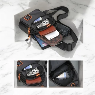 YXIN, สินค้าพร้อมส่ง กระเป๋าคาดอกผู้ชาย-รูปแบบหลายชั้น กระเป๋าสะพายหลังกันน้ำ กระเป๋าแฟชั่นทรงสุดเท่ห์ ราคาสุดประหยัด