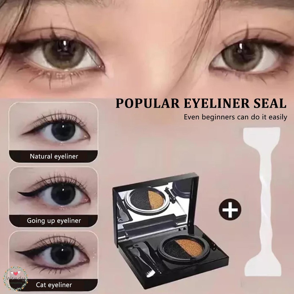 Eyebrow & Eye-liner Cream with Stamp Waterproof Versatile Eyebrow Stamp Kit