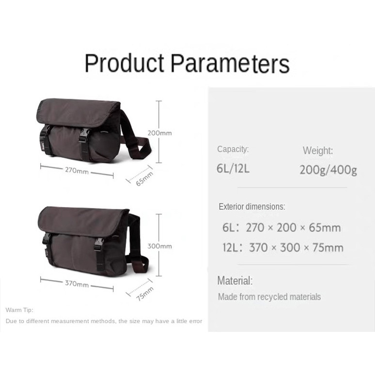 Bellroy Cinch Messenger กระเป๋า 6L / 12L กระเป๋าสะพายไหล่บุรุษไปรษณีย์กระเป๋าสำหรับผู้หญิงและผู้ชาย