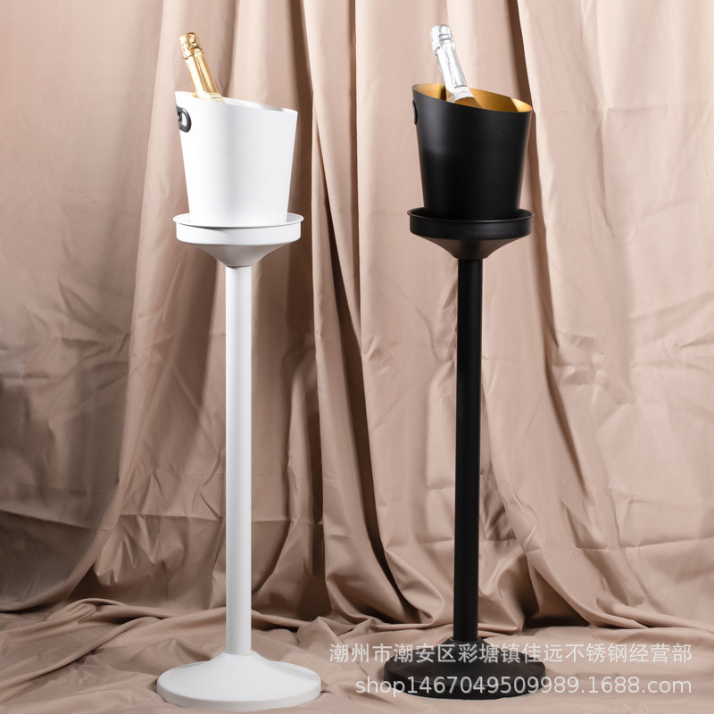 Homlife ถังแช่ไวน์ ถังน้ำแข็ง พร้อมแท่นวางยกระดับหรูหรา แบบเซต Luxury Décor Item สีขาว สีดำ สแตนเลส - MH294
