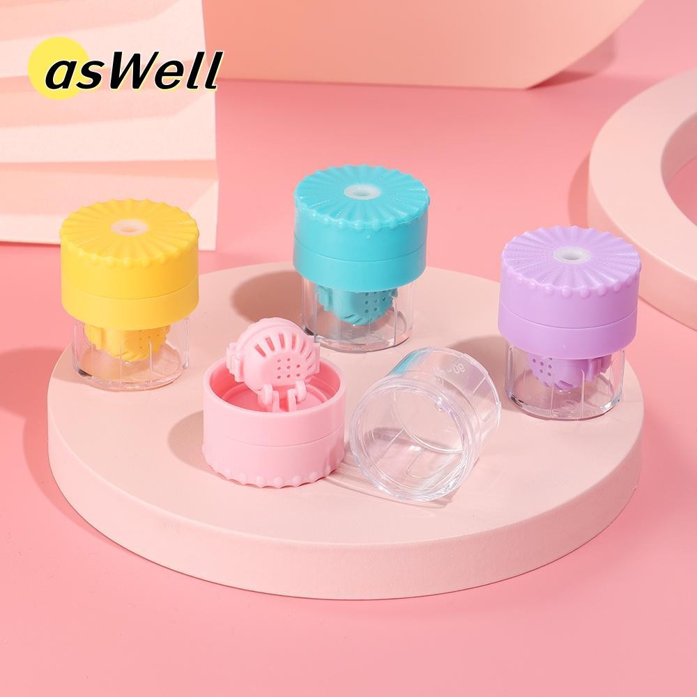 Aswell น้ํายาทําความสะอาดคอนแทคเลนส์อุปกรณ์เสริมแว่นตาหมุนได้แบบพกพาที่เก็บแว่นตา