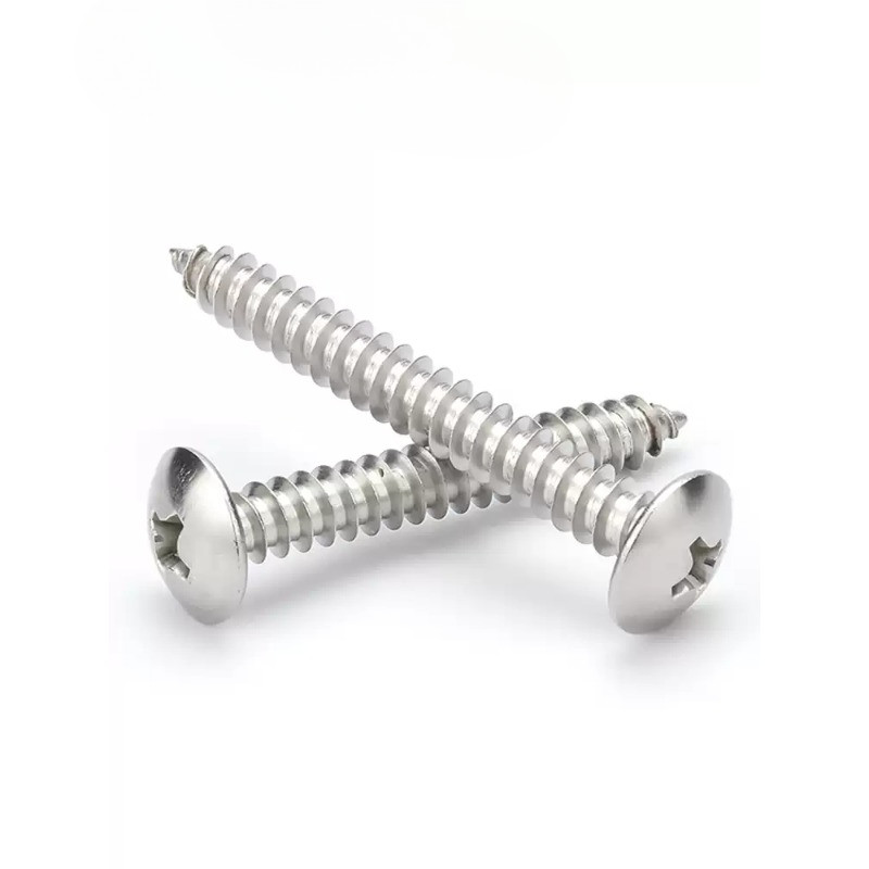 หัวร่มสกรูแตะตัวเอง  Phillips ปลายแหลมสกรูไม้ 304 สแตนเลสหัวแบนขนาดใหญ่สกรูแตะตัวเองเห็ด น็อต สกรู หัวร่ม หัวกระทะ แฉก T+ สแตนเลส  เกลียวปล่อย  / Truss an Head Phillip Tapping Screw M3/M3.5/M4M4.2/M5/M6 * L6-100 มม. (FKY-RM-TH-1) - รูปที่ 7