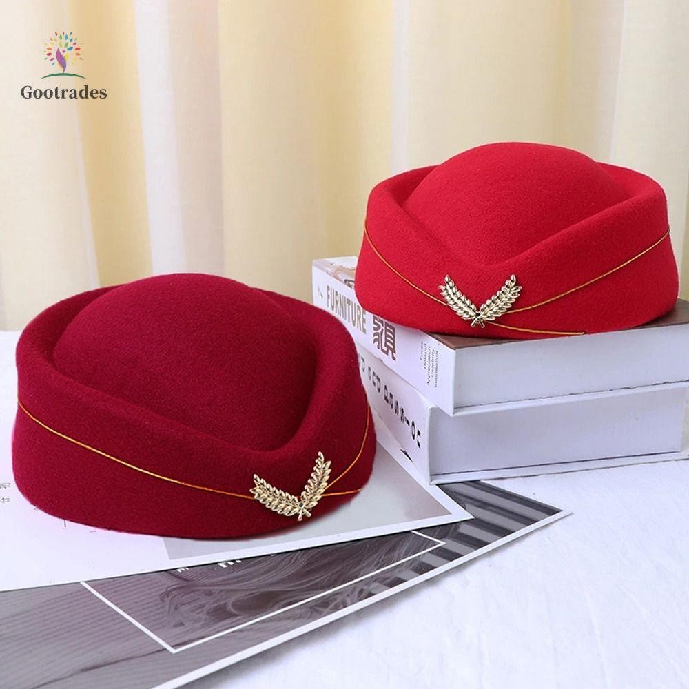 Breathable Adjustable Vietnam Flight Attendant Beret/ Aviation Coaching Costume Hat
