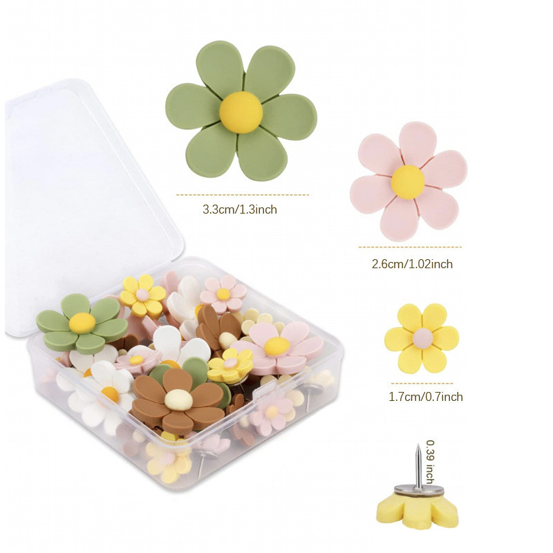 Ins ดอกไม้ขนาดเล็กขนาดใหญ่ที่มีสีสัน Pushpin สร้างสรรค์น่ารัก Cork รูปภาพกระดานข้อความ Felt Photo ตกแต่งผนังกดเล็บ ราคา ถูกที่สุด ดีลบีเคเค แกลเลอรีภาพที่ 9