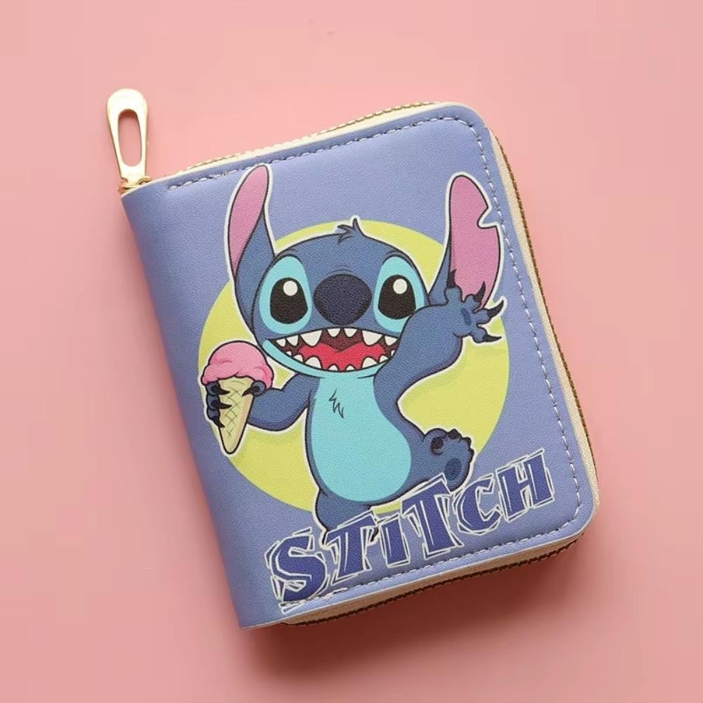 Mh กระเป๋าสตางค์กระเป๋าเงิน, PU หนัง Kawaii Stitch กระเป๋าใส่เหรียญเงิน,อะนิเมะ Figures Tote กระเป๋ากระเป๋าถือบัตรเครดิต Holoder เด็กของขวัญวันเกิด