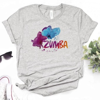 เสื้อยืด พิมพ์ลายอนิเมะ Zumba Dance Tee สไตล์ญี่ปุ่น ฮาราจูกุ สําหรับผู้หญิง y2k