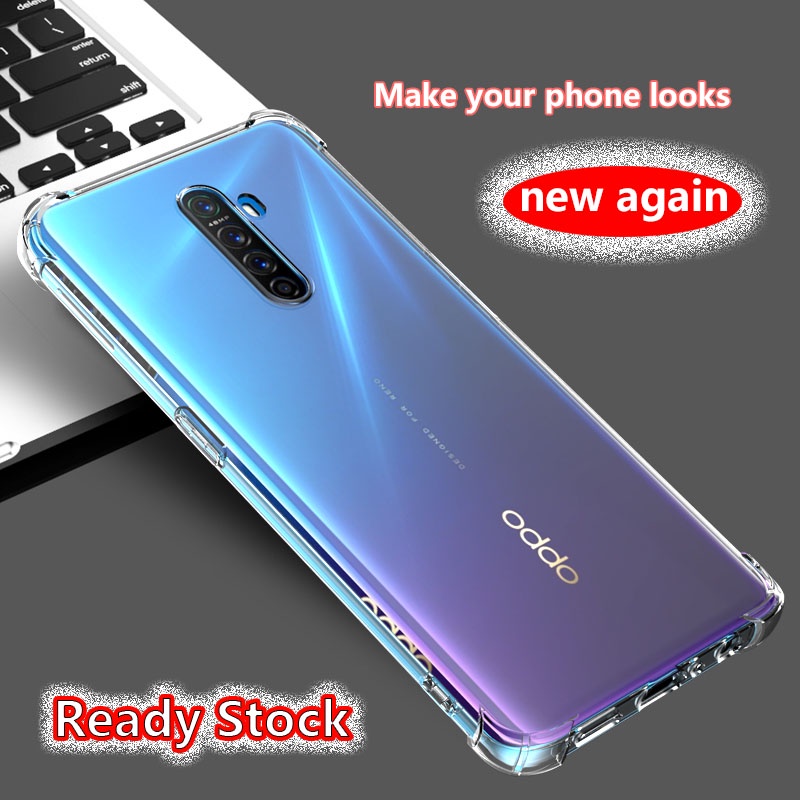 สําหรับRealme X2 Pro Reno ACE RMX1931 คริสตัลClear 4 มุมกันกระแทกยางนุ่มJelly Caseเคสโทรศัพท์ปกหลังกันชนโปร่งใส