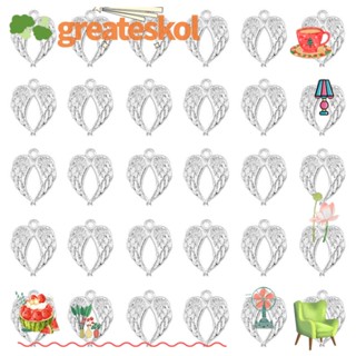 Greateskol จี้รูปปีกนางฟ้า สังกะสี สีเงิน 60 ชิ้น