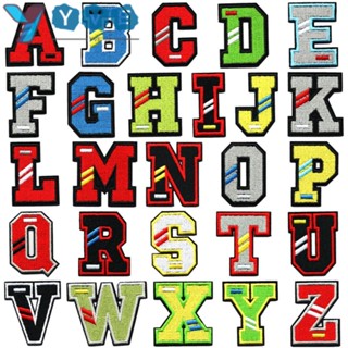 Yve แผ่นแพทช์รีดร้อน ปักลายตัวอักษร A-Z A-Z 2 นิ้ว 52 ชิ้น สําหรับกางเกงยีน