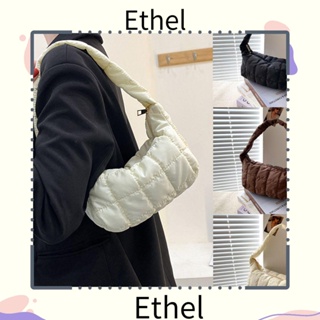 Ethel1 กระเป๋าสะพายไหล่ ผ้าฝ้าย ลายสก๊อต น้ําหนักเบา แฟชั่นฤดูหนาว