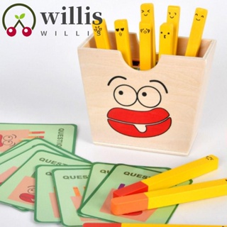 Willis ของเล่นไม้ การ์ดจับคู่ มอนเตสซอรี่ สีสดใส เสริมการเรียนรู้เด็กวัยหัดเดิน