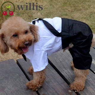 Willis เสื้อผ้าสัตว์เลี้ยง เสื้อผ้าสุนัข อย่างเป็นทางการ เครื่องแต่งกายคริสต์มาส สีดํา งานแต่งงาน ทักซิโด้ โบไท ฮาโลวีน เครื่องแต่งกายสําหรับสัตว์เลี้ยง