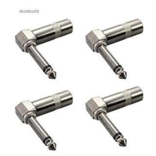 【GRCEKRIN】Metal Mono Phone Plug Guitar Audio Connector Mono Audio Plugs 4pcs Brand New