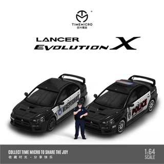 Time Micro 1: 64 Mitsubishi EVO Tenth Generation ของเล่นสะสม สําหรับเด็กผู้ชาย โมเดลรถยนต์ตํารวจ