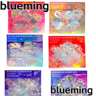 Blueming2 สติกเกอร์โฮโลแกรม PET สีเงิน สําหรับตกแต่งสมุดภาพ DIY 270 ชิ้น