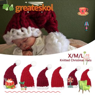 Greateskol หมวกถัก หมวกคริสต์มาส ซานตาคลอส นิ่ม สําหรับเด็ก ผู้ใหญ่ ปาร์ตี้ Navidad