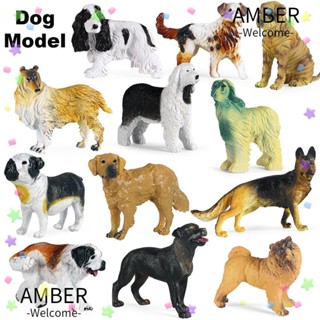 Amber โมเดลสุนัขเชพเพิร์ด ขนาดใหญ่ ของเล่นเสริมการเรียนรู้เด็ก 12 ชิ้น