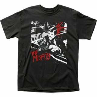 [COD]Misfits Bullet T Mens Licensed Rock N Roll Music Retro Band Tee ใหม่ สีดําS-5XL