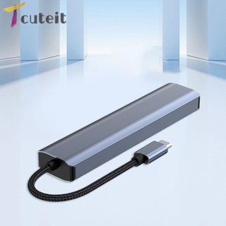 Tcuteit 7 in 1 ฐาน USB C 4K 30HZ HDMI สําหรับคอมพิวเตอร์ PC