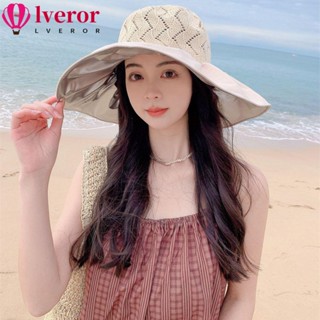 Lveror หมวกปีกกว้าง หมวกชายหาด ขนาดใหญ่ แฟชั่นฤดูร้อน 2023