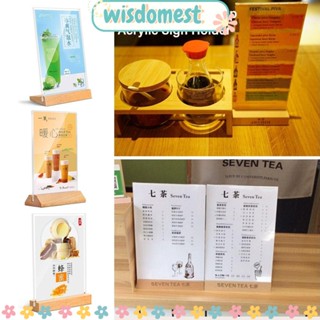 Wisdomest ขาตั้งป้ายอะคริลิค ขนาด A4 A5 A6 พร้อมฐานไม้ สองด้าน สําหรับวางรูปภาพ การ์ด โฮมออฟฟิศ