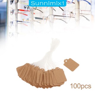 [Sunnimix1] ป้ายแท็กราคา พร้อมสายสตริง สําหรับแหวนแต่งงาน 100 ชิ้น