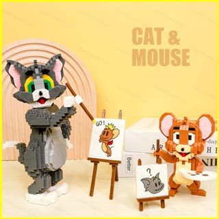 Yyds บล็อกตัวต่อ รูปแมว และหนู Tom and Jerry ของเล่นสําหรับเด็ก