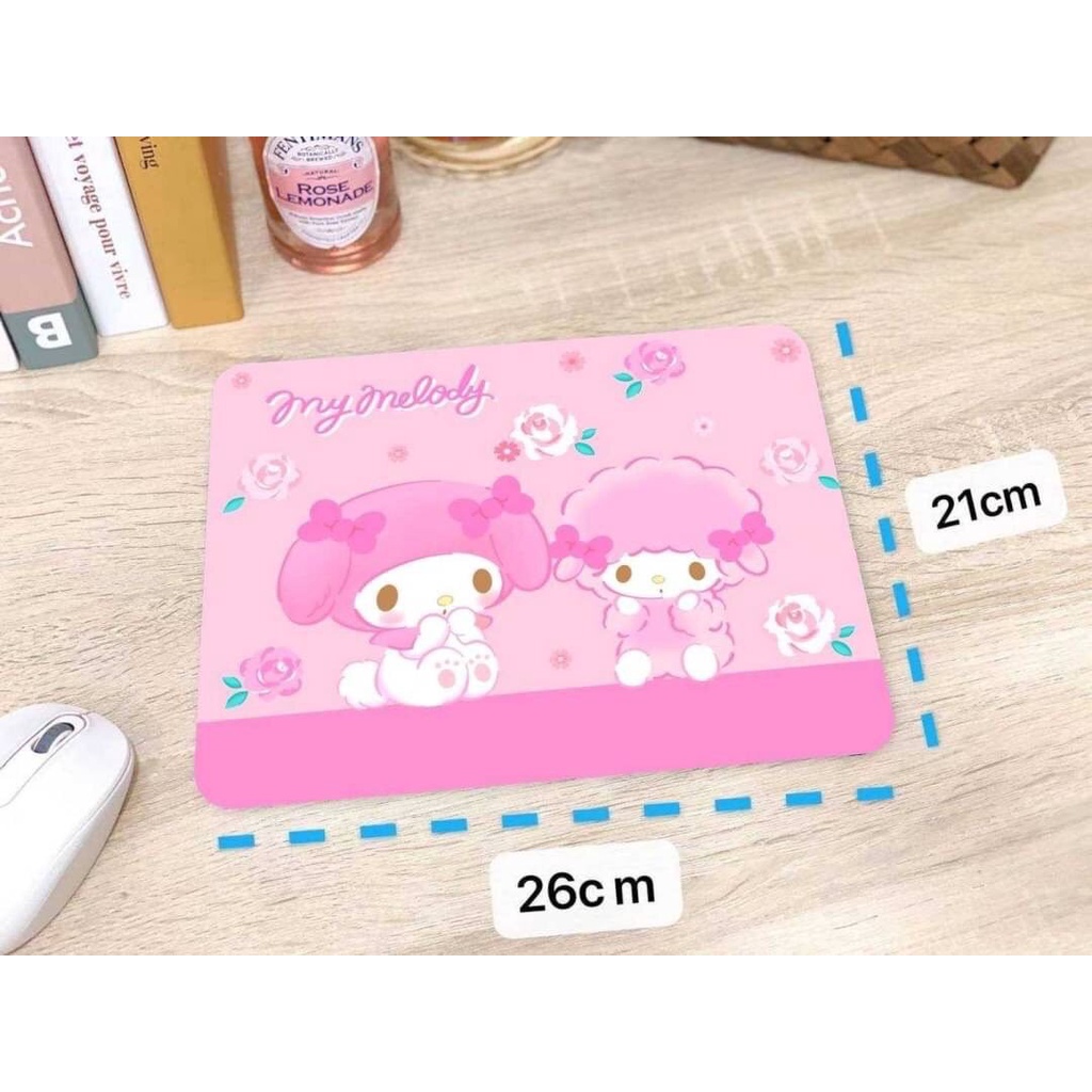 พร้อมส่ง แผ่นรองเม้าส์ ลายการ์ตูน SANRIO สีสดใส รูปที่ 7
