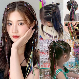 แฟชั่นเกาหลีทอผมเชือกที่มีสีสันสกปรกเชือกถักแฟชั่นเด็กที่มีสีสันริบบิ้นเชือกคาดศีรษะ